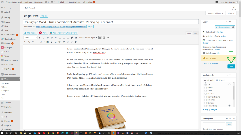 Udgiv din vare i WooCommerce